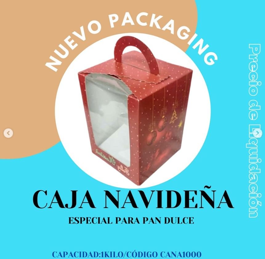 Caja navidad especial pan dulce 1 kilo  Medida 17x21x17cm