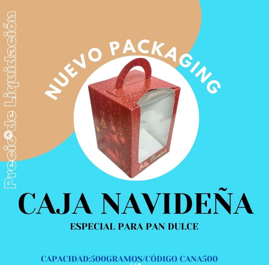 Caja navidad especial pan dulce 500grm Medida 14x16,5x14cm .