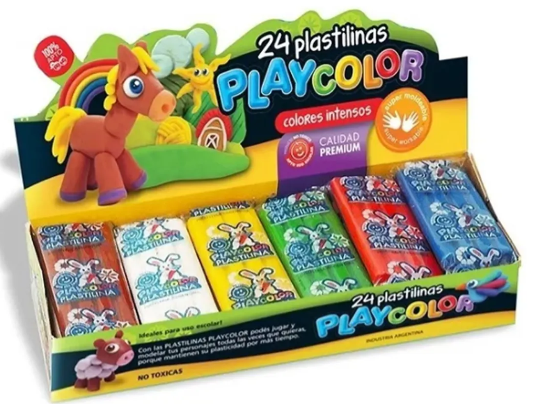 Plastilina en barra 20grm (Precio x unidad) 1ra marca playcolor no toxica colores surtidas