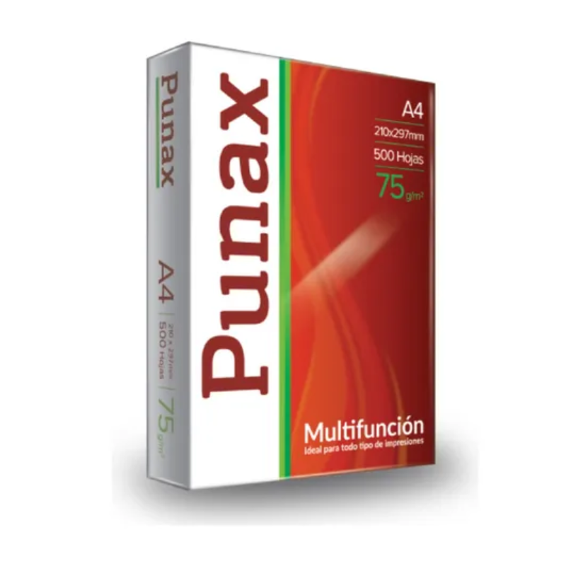 Ideal para impresiones diarias con excelente rendimiento y calidad.
La resma RESA4 Punax ofrece hojas blancas de 75 gramos perfectas para impresoras láser, inkjet, fotocopias, oficina, escuela y uso profesional. 
Tamaño A4,Papel blanco de 75 gr,Pack por 500 hojas.