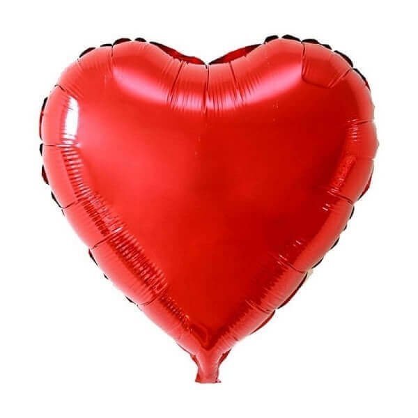 Globo corazon metalizado liso 10 pulgadas (25cm) Colores: Rojo
