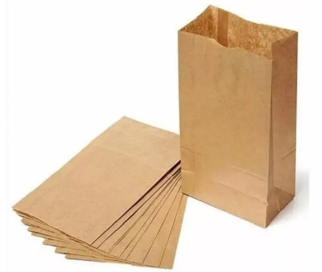 Bolsas de papel lisa PAPEL kraft con fuelle tipo delivery 5 Grande. 20x30x11cm 