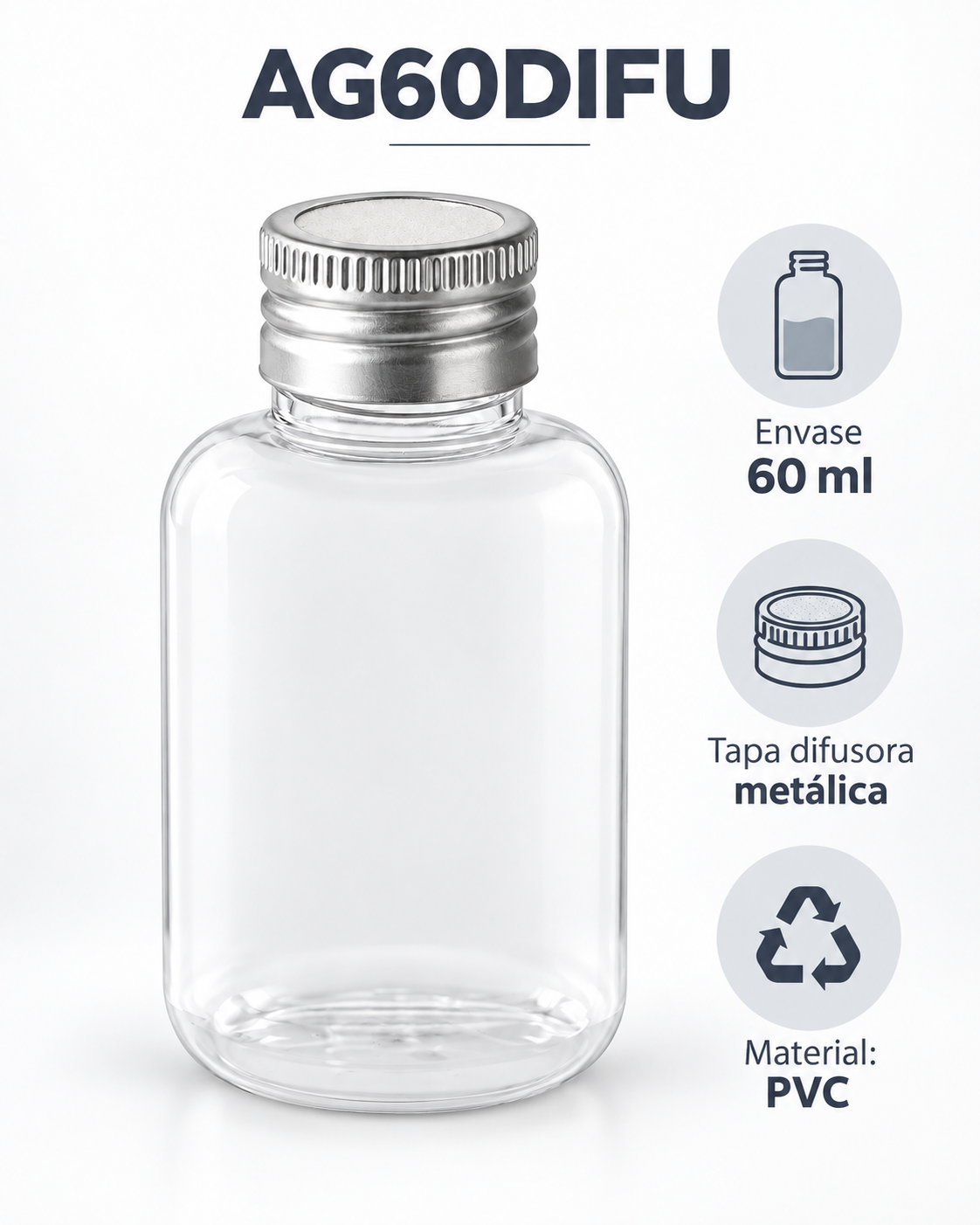 Envase PVC 60 ml con tapa difusora metálica

DESCRIPCION

Un envase compacto, práctico y con una presentación prolija para distintas propuestas de cosmética y aromatización. Este envase PVC de 60 ml incluye tapa difusora metálica, combinando un cuerpo transparente con una terminación plateada que aporta una estética limpia y profesional. Es una excelente opción para quienes buscan envases pequeños para personalizar, packaging para emprendimientos o frascos con tapa difusora por mayor.

CARACTERISTICAS

Material: PVC
Capacidad: 60 ml
Color del envase: transparente
Tapa: difusora metálica
Color de tapa: plateado
Presentación: Liso para personalizar
Área de personalización: superficie exterior del envase
Formato: compacto y liviano

USOS E IDEAS

Ideal para cosmética, aromatización, productos artesanales, muestras, kits de regalo y presentaciones para eventos o emprendimientos. Una alternativa versátil para quienes buscan envases PVC de 60 ml, frascos con tapa difusora o packaging pequeño para personalizar por mayor.

Las fotos son ilustrativas. Somos LPS FAJU, fabricantes, mayoristas e importadores directos de envases, souvenirs y packaging para fiestas, eventos y emprendimientos.