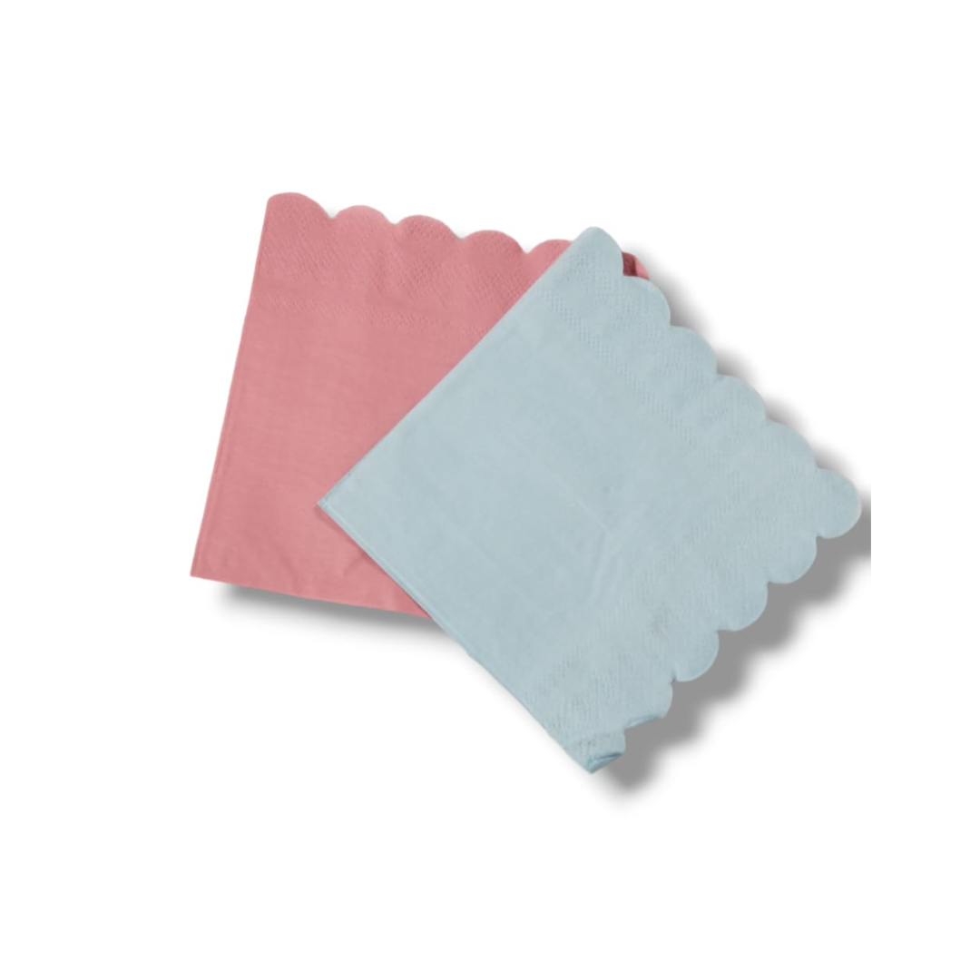 Servilleta Basics cuadradas Pack por 20u . Color: Rosa (salmon) o Celeste Pastel